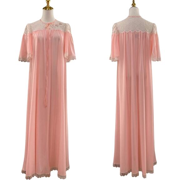Vintage 90s Coquette Lucie Ann Peaches & Cream Nylon Lacy...